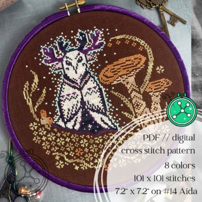 Mielikki walks at Midnight cross stitch pattern