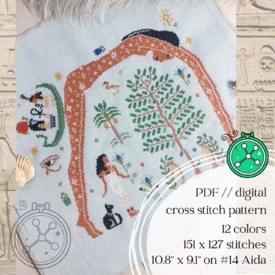 Nut Goddess cross stitch pattern