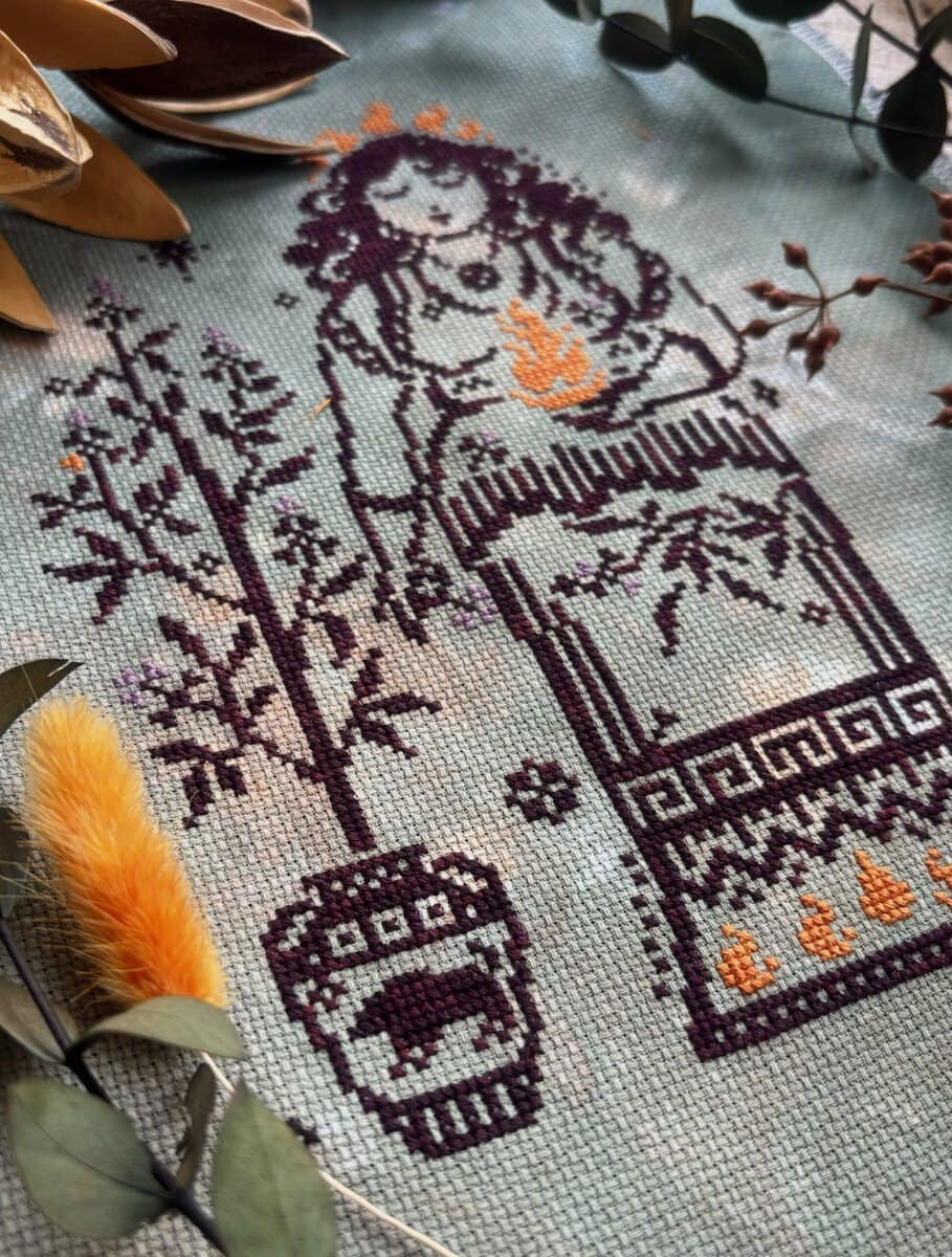 Goddess Hestia Cross Stitch Pattern