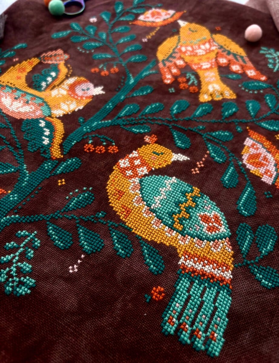 Songbirds and Berries cross stitch pattern