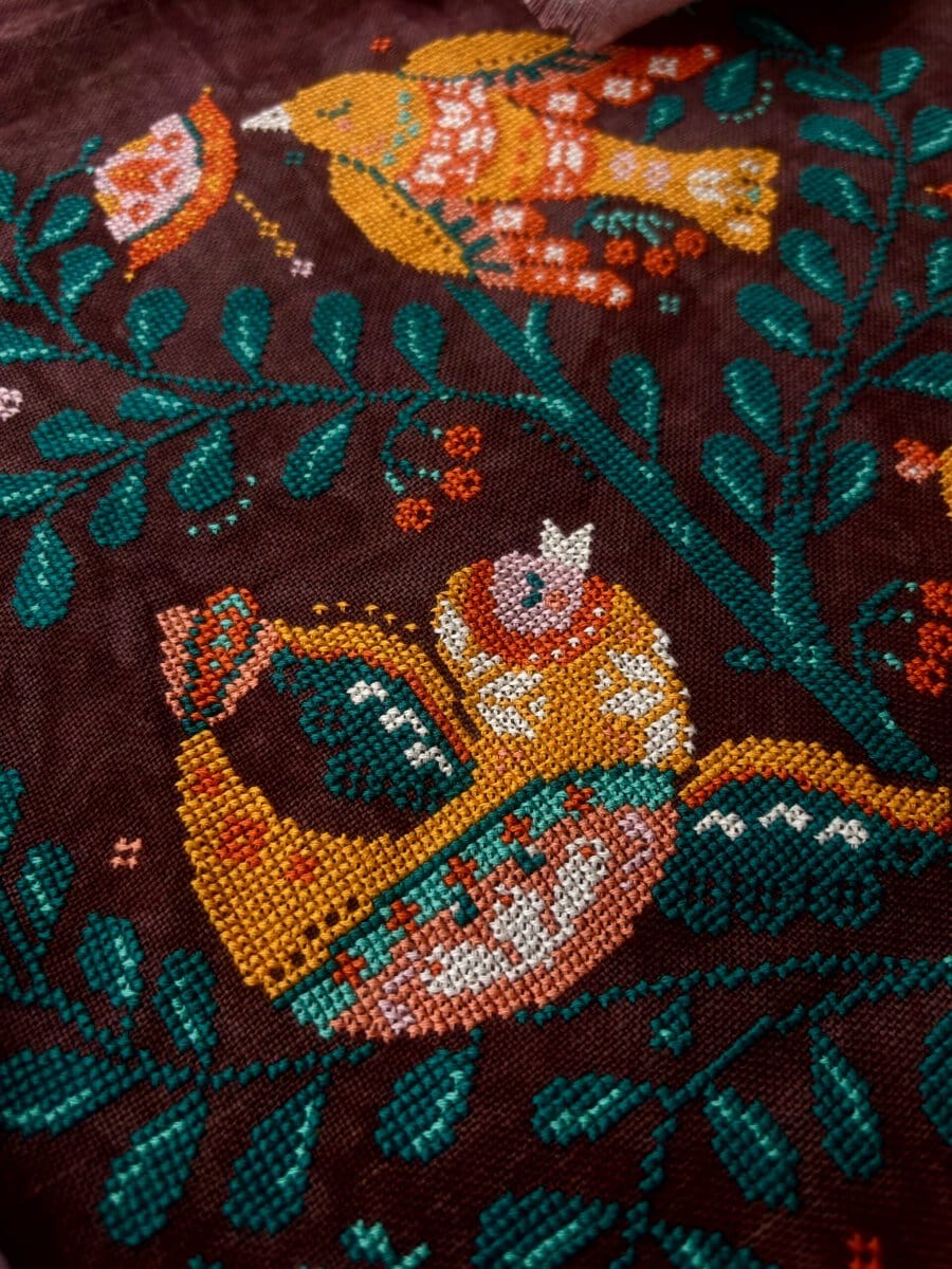 Songbirds and Berries cross stitch pattern